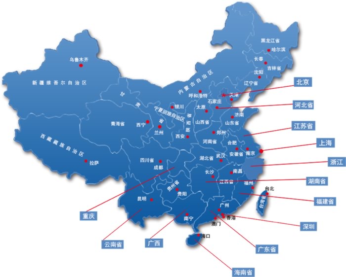 全国服务中心地图